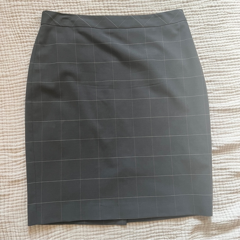 Banana Republic Charcoal Check Pencil Skirt